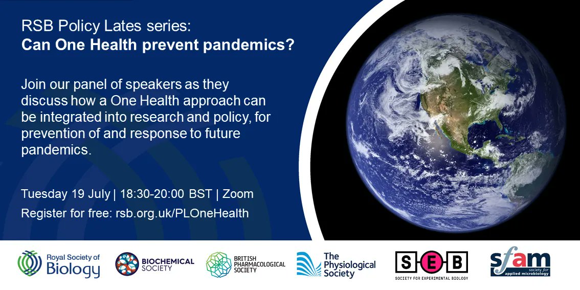 PhySoc's tweet photo. At the upcoming #PolicyLates event, the panel will discuss challenges facing researchers and policymakers in integrating One Health evidence into pandemic prevention strategies β register for free now:
π https://t.co/WVGp9kG5mm
#OneHealth https://t.co/ZIe2hwry61