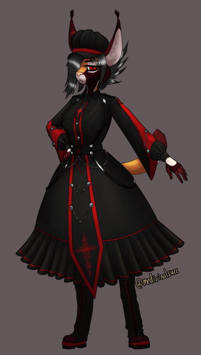 MedicinalSucc's tweet photo. Whoa hey two more commissions by @Minchin52 ! One for a gummy shark Vaporeon, and the next for a caracal gal in a very fancy gothy dress which I absolutely love. Thanks for the work! 
You can find more stuff they commission at their FA page!
https://t.co/KYf3ePIuU5 https://t.co/8hVmy7wVzs