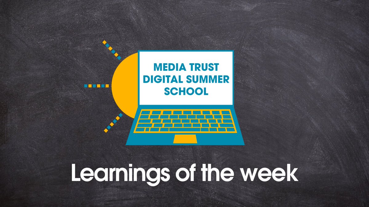 Media_Trust's tweet photo. The first week of #DigitalSummerSchool is done! ☀️ 

Below we are highlighting of some of the best learnings of the week 👇🏽 https://t.co/sFYRABzKLF
