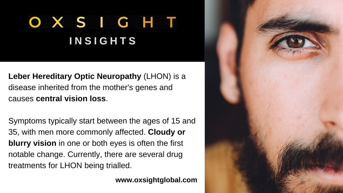 Our #OXSIGHTInsights series is highlighting #LeberHereditaryOpticNeuropathy
- Symptoms include cloudy / blurry vision
- #LHON affects one in 50,000 people
- Men are most commonly affected
Designed for #CentralVisionLoss, #OXSIGHTOnyx could help someone living with the condition👇
