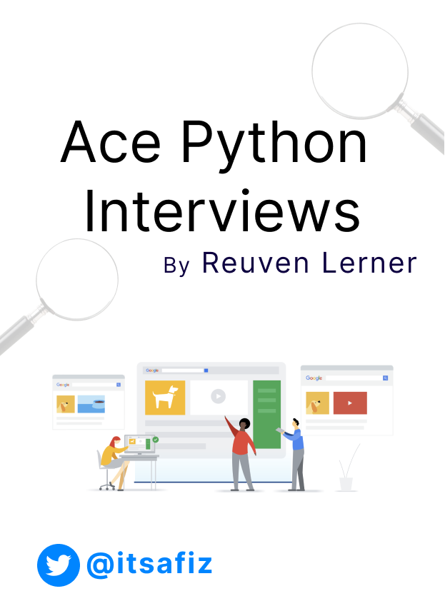 itsafiz's tweet image. There are 100s of Python courses, but when it comes to Python interview preparation, there are only a few. 

⚡️Ace Python Interviews course by @reuvenmlerner is one of the best courses and it is completely FREE 🤩

Course link  👉 bit.ly/3bXokRM