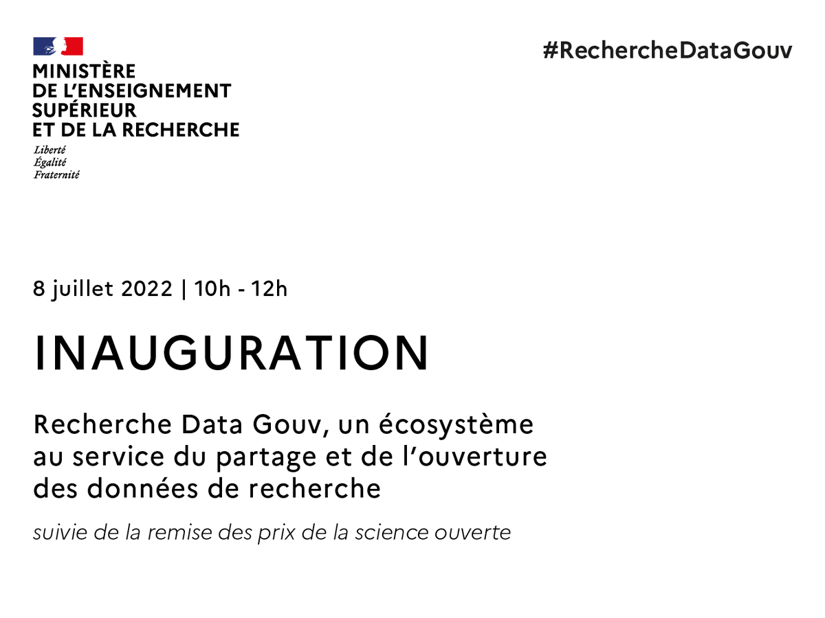 Recherche Data Gouv (@recherchedatagv) on Twitter photo Inauguration de #RechercheDataGouv, un écosystème au service du partage et de l’ouverture des données de recherche, par <a href="/sretailleau/">Sylvie Retailleau</a>, ministre <a href="/sup_recherche/">Ministère Enseignement supérieur et Recherche</a>, à @Univ_Paris
➡ suivie de la remise des prix de la #ScienceOuverte
🎥 À suivre en direct : videliostreaming.com/Paris1/MES/202… Inauguration de #RechercheDataGouv, un écosystème au service du partage et de l’ouverture des données de recherche, par <a href="/sretailleau/">Sylvie Retailleau</a>, ministre <a href="/sup_recherche/">Ministère Enseignement supérieur et Recherche</a>, à @Univ_Paris
➡ suivie de la remise des prix de la #ScienceOuverte
🎥 À suivre en direct : videliostreaming.com/Paris1/MES/202…