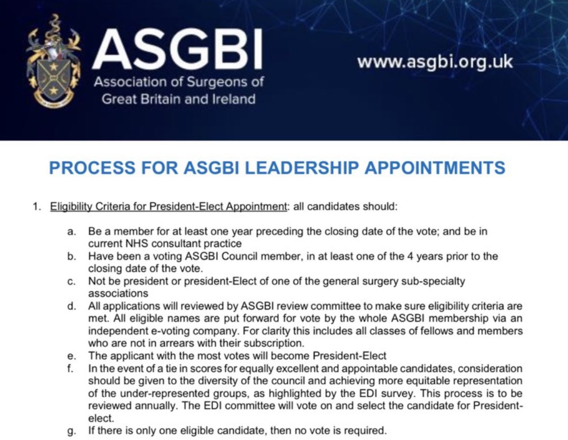NuhaZsurgeon's tweet photo. We have changed the way we vote for our leadership positions @asgbi ALL members can vote for president-elect, not just council.. It’s YOUR time to make a difference.. Vote for your president elect who will become your president.. #EDI #SurgeryForEveryone #OperationEqualAccess https://t.co/bwyUtUI020