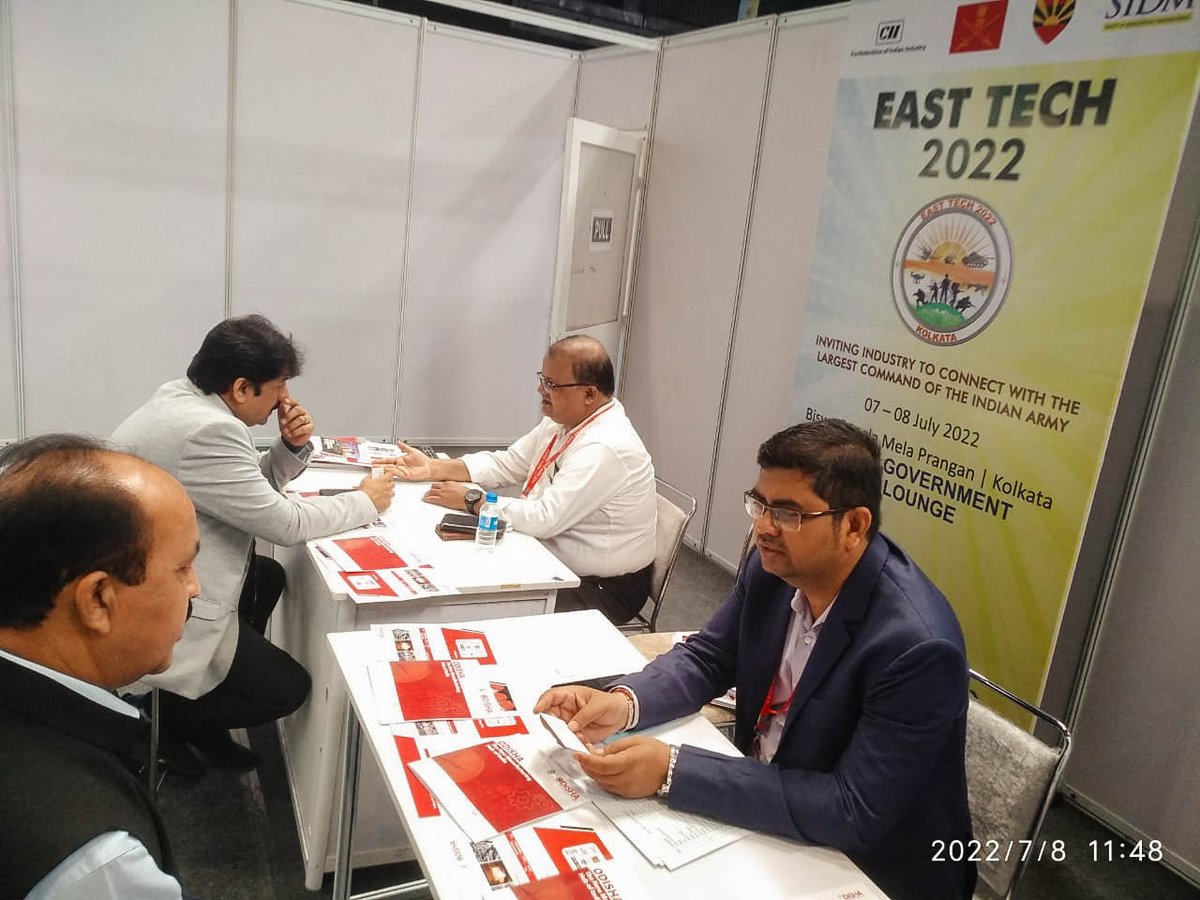 InvestInOdisha's tweet photo. Following the vision of the Hon'ble Chief minister to transform Odisha into an aerospace and defence industrial base, key executives from IPICOL attended East Tech on July 7th and 8th, 2022 in Kolkata
@CMO_Odisha @SIDMIndia @FollowCII @easterncomd
#defence #Industry #EastTech2022 https://t.co/5tLennOzZe