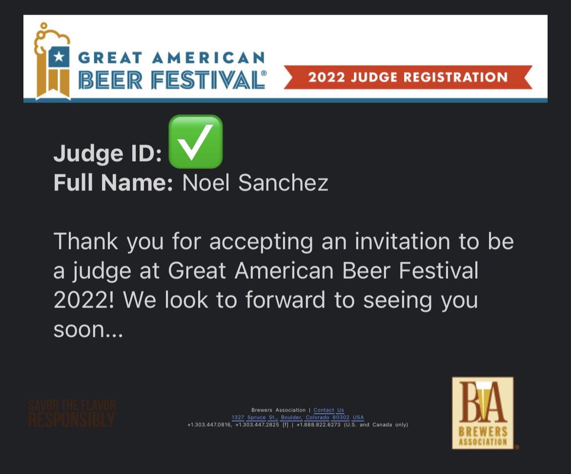 Seleccionado para la competencia nacional más grande del mundo 🇺🇸 🍻 #BeerJudge #GABF #USA