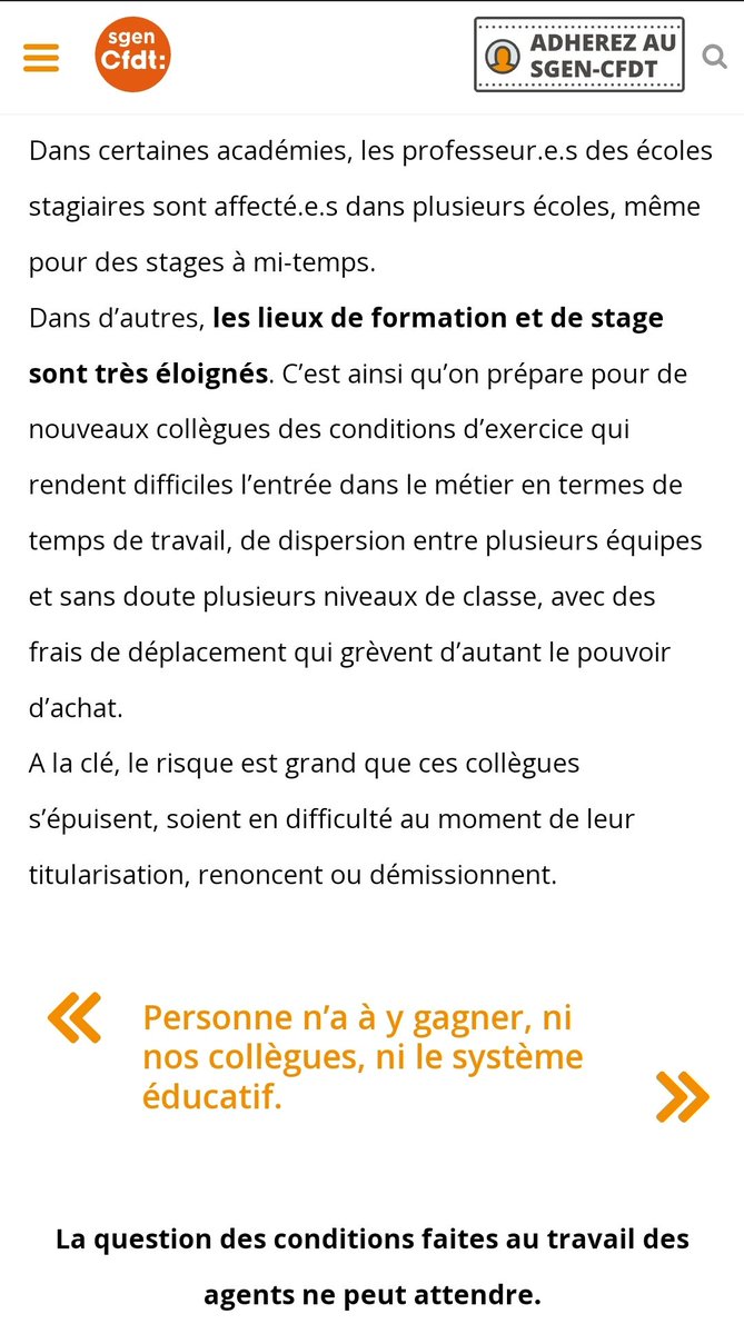 CNaveBekhti's tweet photo. Merci @SyLecherbonnier pour cet article dans @lemondefr sur les enjeux du recrutement et de la formation initiale des enseignant.e.s.
Pour le @SgenCFDT au #CTMEN encore ce mercredi je suis intervenue sur les conditions de stage problématique 1/2 https://t.co/pLaMAaEi3T