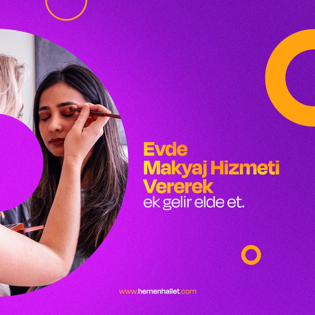 Evde makyaj yaparak ek gelir elde edebilirsin!

Çevrende makyaj yaptırmaya gidecek vakti bulamayan kişilerin özel günlerde sana ulaşmasını sağla hemen kazanmaya başla!

#makyaj #güzellik #bakım #kuaför #hemenhallet