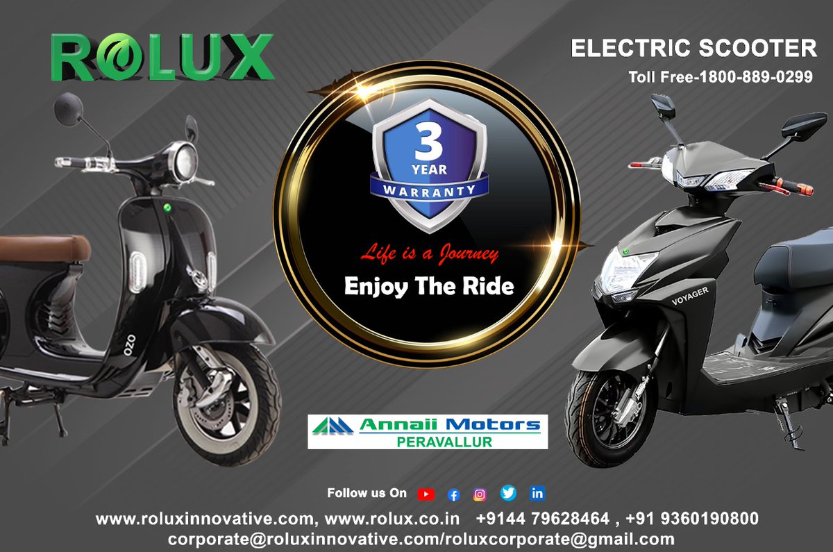 roluxperavallur's tweet photo. #annaiimotorselectricvehicles #annaiimotorsev #ecofriendly
#annaiimotorselectricscooter #greenerymision #annaiimotors
https://t.co/tQ7kmE5fUT #roluxev
https://t.co/YczH5Gjpx8
#contact for trade inquires & dealerships @7305494097
#mail- roluxcorporate@gmail.com https://t.co/kNqrAhkdmc