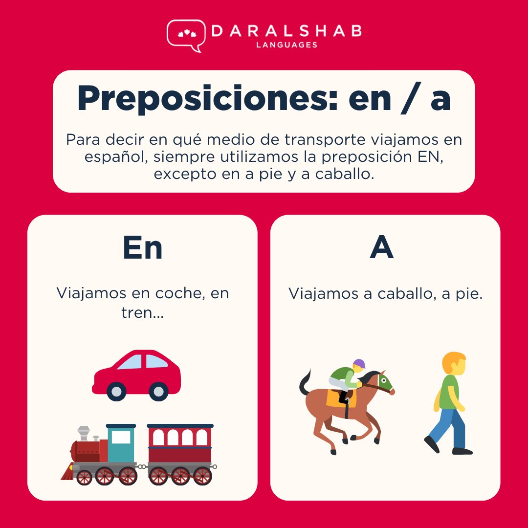 DarAlshab's tweet photo. 🧐 Conoce las preposiciones en / a.
¿Puedes crear una frase con alguna de ellas?

#espanolonline #estudiaespanol #vocabularioespanol #learnspanishonline #onlineacademy #academiaonline https://t.co/2RpaGBoctG