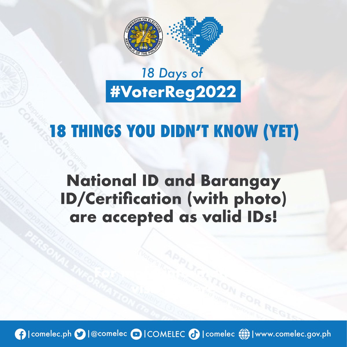 COMELEC on Twitter "National ID and Barangay ID/Certification (with
