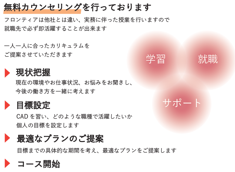 office_frontier's tweet photo. ✨7/1(金)よりスタート！✨

FRONTIER CAD Schoolでは
無料でカウンセリングを行っております☺

一人ひとりに合わせたカリキュラムをご提案いたします！

実践的な #AutoCAD の操作を勉強できます！

詳細はこちら⇒https://t.co/Sbuy5vJaKD

#CAD 
#CADスクール https://t.co/Yn1Czf4O3K
