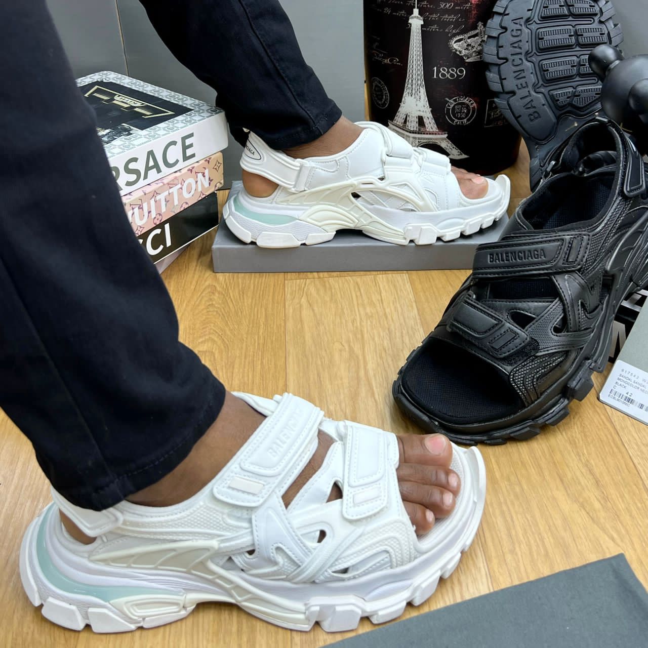 White Track sandals with logo Balenciaga Vitkac France #43 White Track sandals with logo Balenciaga Vitkac France