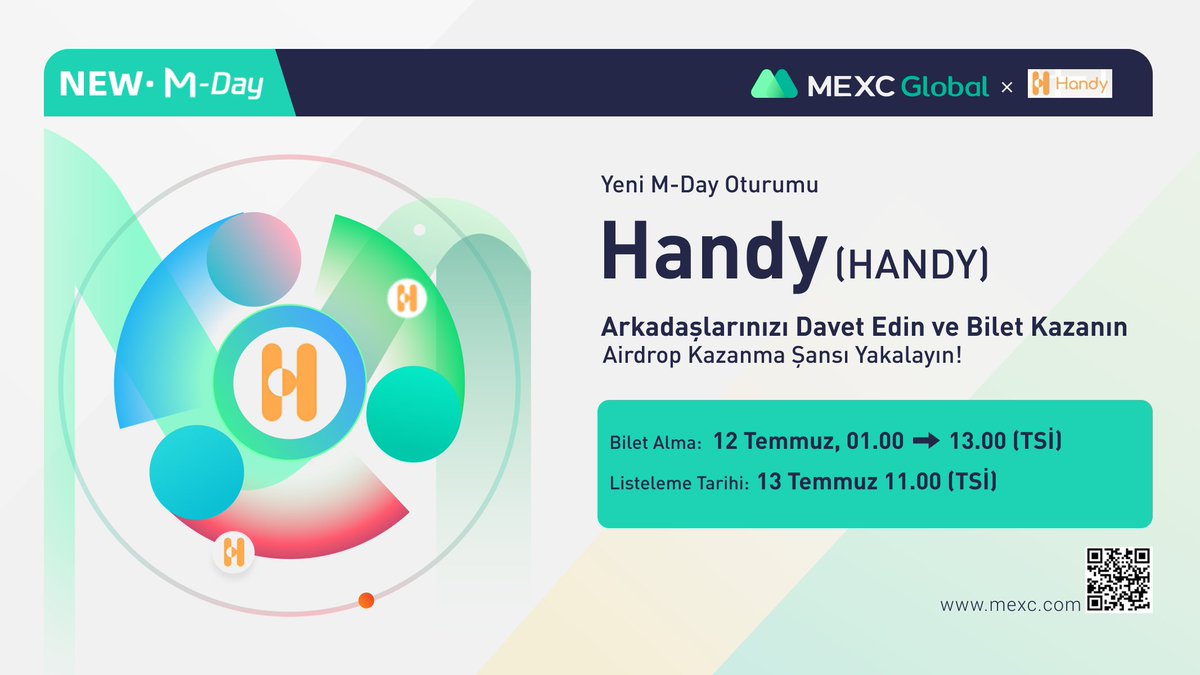 MEXC_Topluluk's tweet photo. 💰 #MEXCTürkiye @HandyOfficial $HANDY Yeni M-Day Özel Etkinliği

🏆 250 Kişiye Toplam 500 $MX Hediye

📌 Katılım: https://t.co/D66QvuFvvQ

📌 M-Day: https://t.co/oywShQbv4K

✅ Takip et: @MEXC_TR
✅ Takip et: https://t.co/RfMLedCIsH
✅ Beğen
✅ Alıntıla 5 kişi etiketle https://t.co/VfBur5aBIG