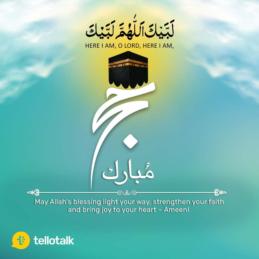 Tello_Talk's tweet photo. Labaik Allah Humma Labaik, 
Labaik La Sharika Laka Labaik 

@Tello_Talk wishes all Muslims a very blessed day of Hajj! May Allah SWT accept our prayers and supplications, Ameen! 

#pakistansfirstmessenger #pakistankaapnamessenger #ApasKiBaat #madeinpakistan #TelloTalk #Messenger https://t.co/Z2Jjl1JdVt