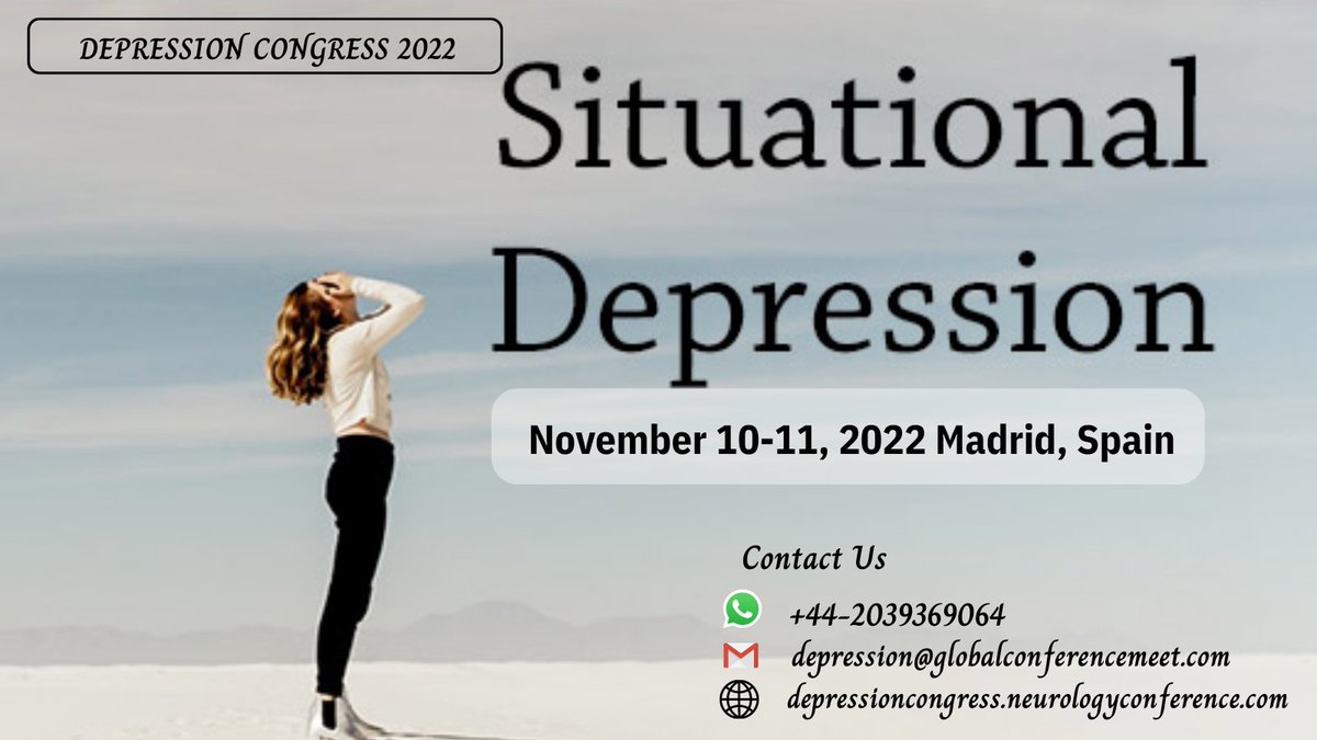 Depression_Meet's tweet photo. A type of #depression that develops after a #traumatic or #stressful #event  also known as #adjustment #disorder

Join #DepressionCongress2022 https://t.co/kbaS2ZWkgj

#depressioncongress #bestevent #psychiatrymeet #psychhologymeet #mentalhealth #womenhealth #girldepression https://t.co/A81RFRltFB
