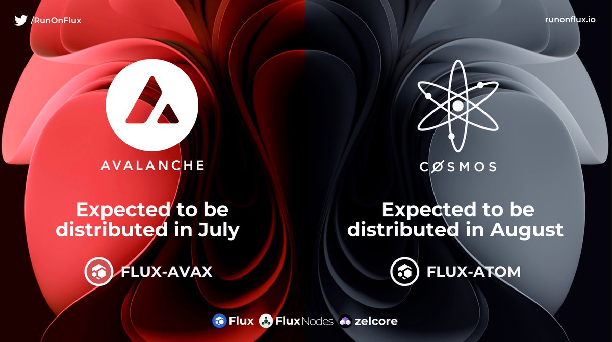 MiningTk's tweet photo. Résumé annonces / dates pour FLUX (@RunOnFlux )

- 20/07 lancement des nodes TITAN (BETA)
- 25/07 Airdrop (5,XX%) de FLUX-AVAX
- Aout Airdrop (5,XX%) de FLUX-ATOM
- POUW pour la fin de l'année ? 🤔

Le mois de juillet s'annonce déjà très 🔥

$FLUX https://t.co/dKcIjBizVv