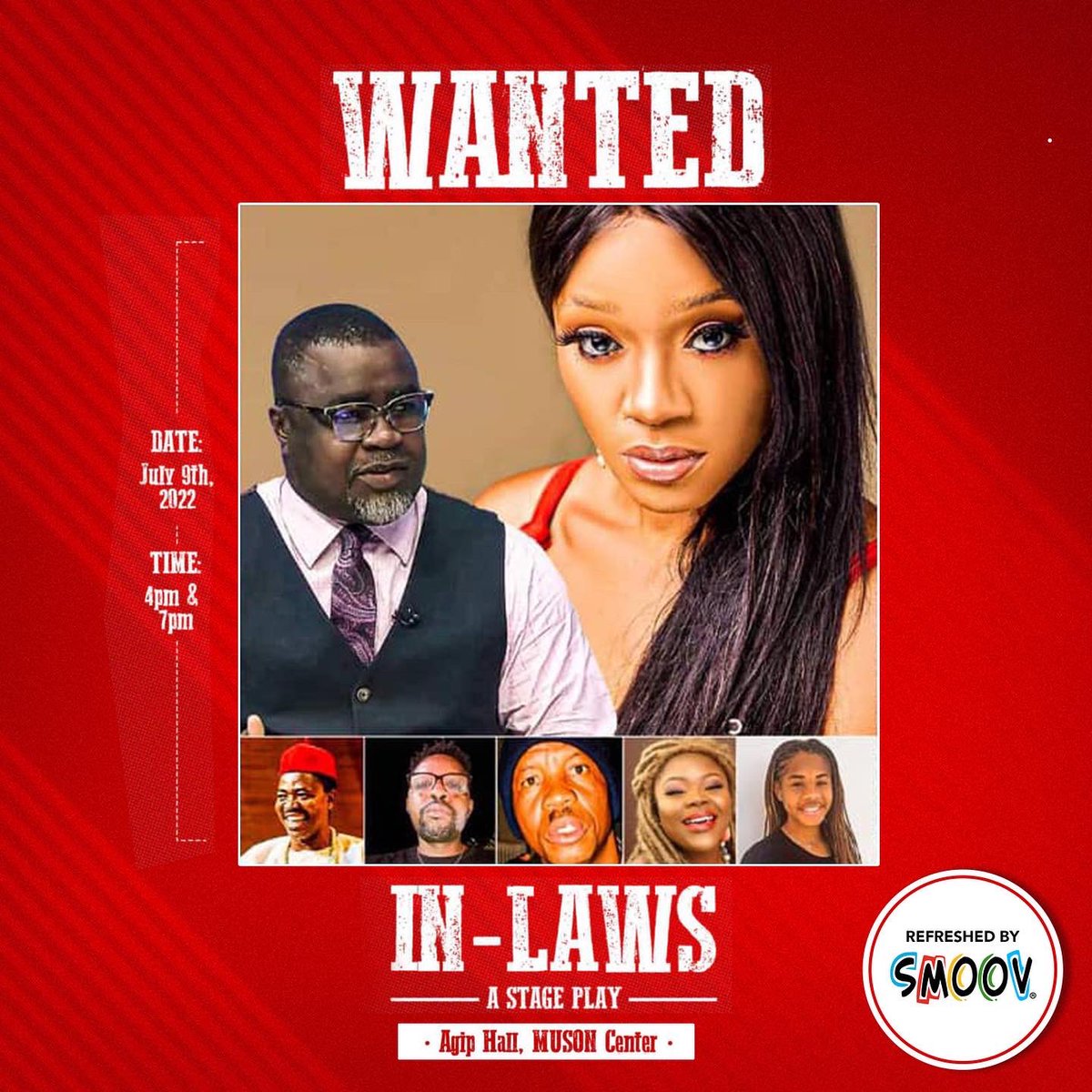 SmoovChapman_NG's tweet photo. Don’t have a dull weekend. Come watch the #wantedInlaws with us. Plus we are giving out 5 free tickets! https://t.co/njJ2DvaMWv