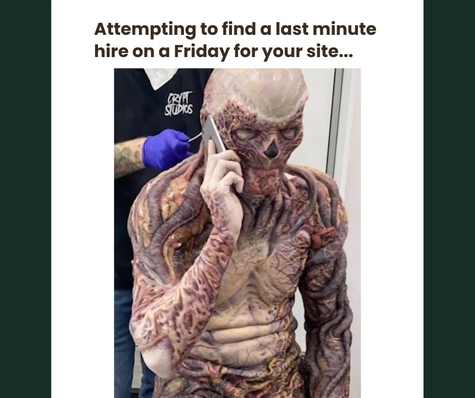 We've all been there... Don't feel drained today!  Our team are determined to say YES so every hire enquiry. 🙌

Let us sort your last minute hires or training for next week:

📞 0161 789 5600
📧info@quick-reach.co.uk
💻quick-reach.co.uk

#fridayfun #strangerthings