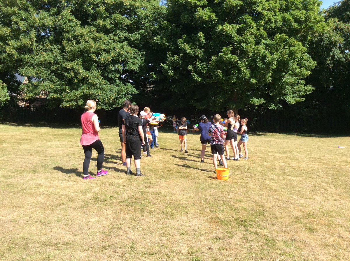 ASALeavers22's tweet photo. What a day! Year Six Leavers and SATs celebration water fight 💦 ☀️ https://t.co/mZC4TRQY4I