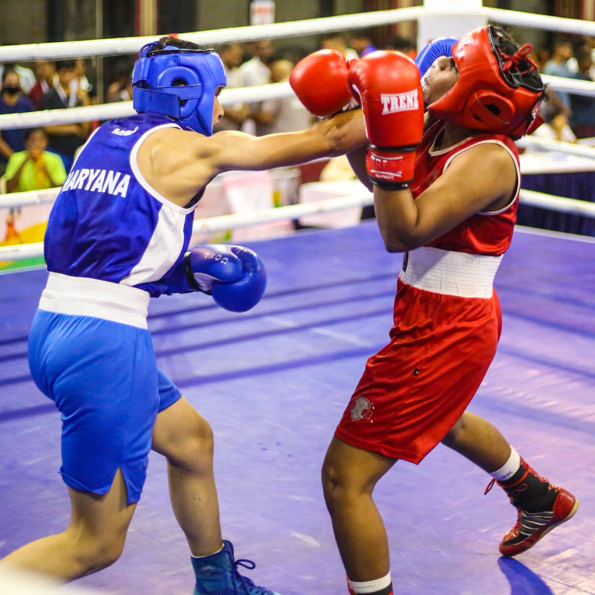 BFI_official's tweet photo. 🆃🅷🆁🅾🆄🅶🅷 🆃🅷🅴 🅻🅴🅽🆂 📸🔥
Some action glimpses from the ongoing 5th Youth Men & Women National Boxing Championship 2022 in Chennai 🥊
#PunchMeinHaiDum
#BoxingNationals
#Boxing https://t.co/77dtaOmxnI