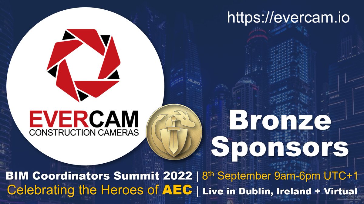 RT <a href="/BIMCoordinators/">BIM Coordinators Summit</a>: We're excited to announce <a href="/evrcm/">Evercam - Construction Cameras</a>, as Bronze sponsors for #BIMcoordinatorSummit2022 on 8th September, in Dublin, Ireland. More details here: lnkd.in/egyd4-WX

#BIM #BIMheroes #AEC #Architecture #Engineering #Construction #Digi…