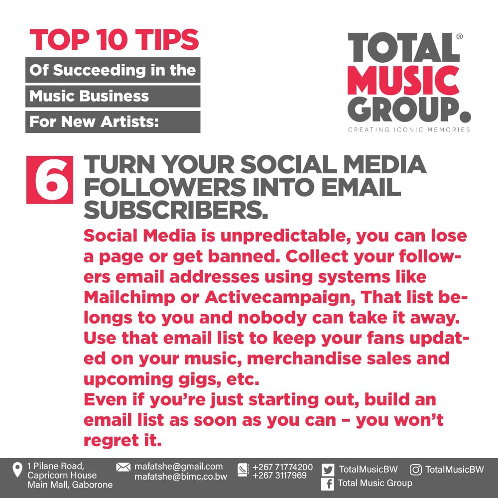 TotalMusicBW's tweet photo. #6 of the Top 10. Keep your supporters listed and engaged. https://t.co/oQkDycFivD