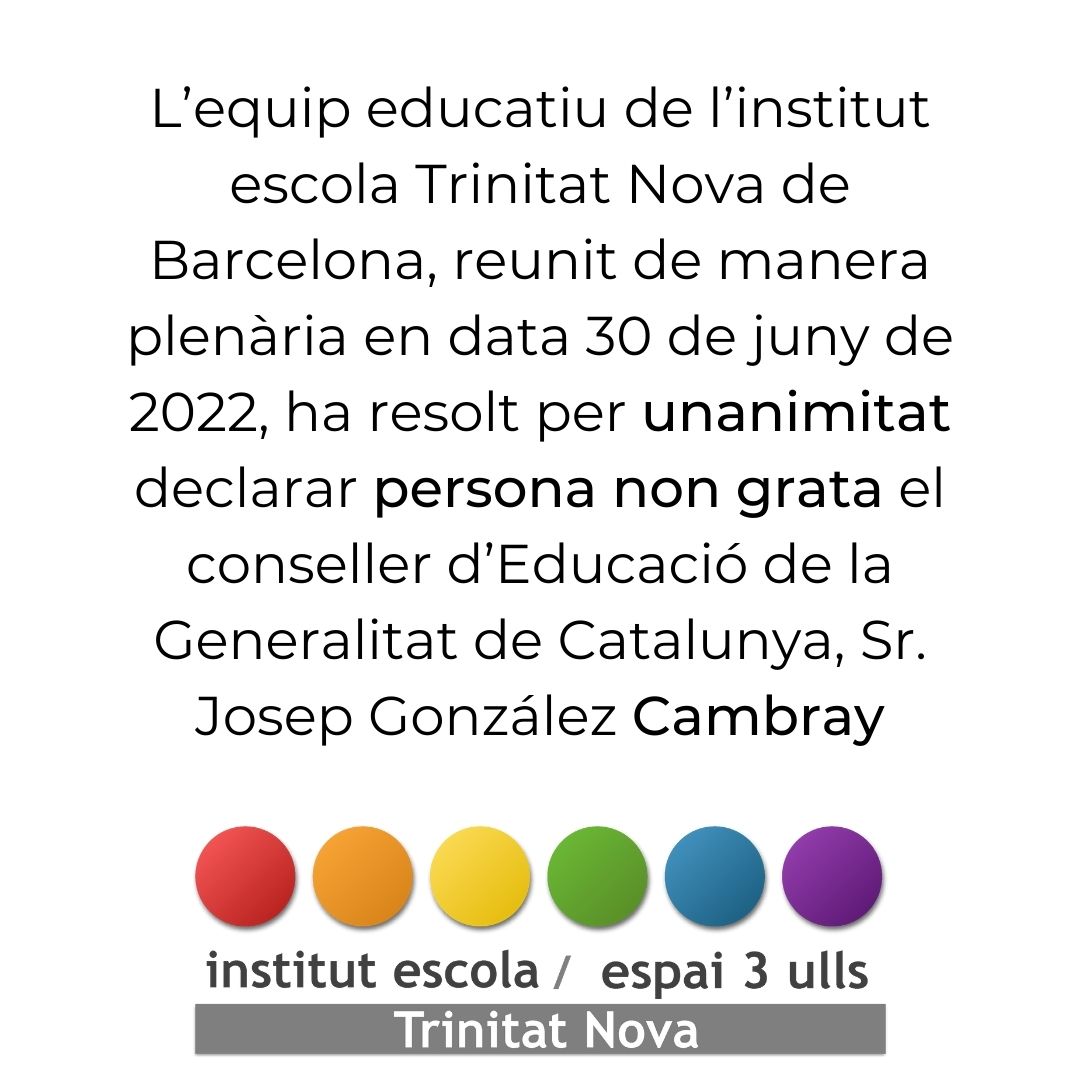 ietrinitatnova's tweet photo. Declarem #personanongrata a @JosepGCambray https://t.co/nQTkAeB4YP