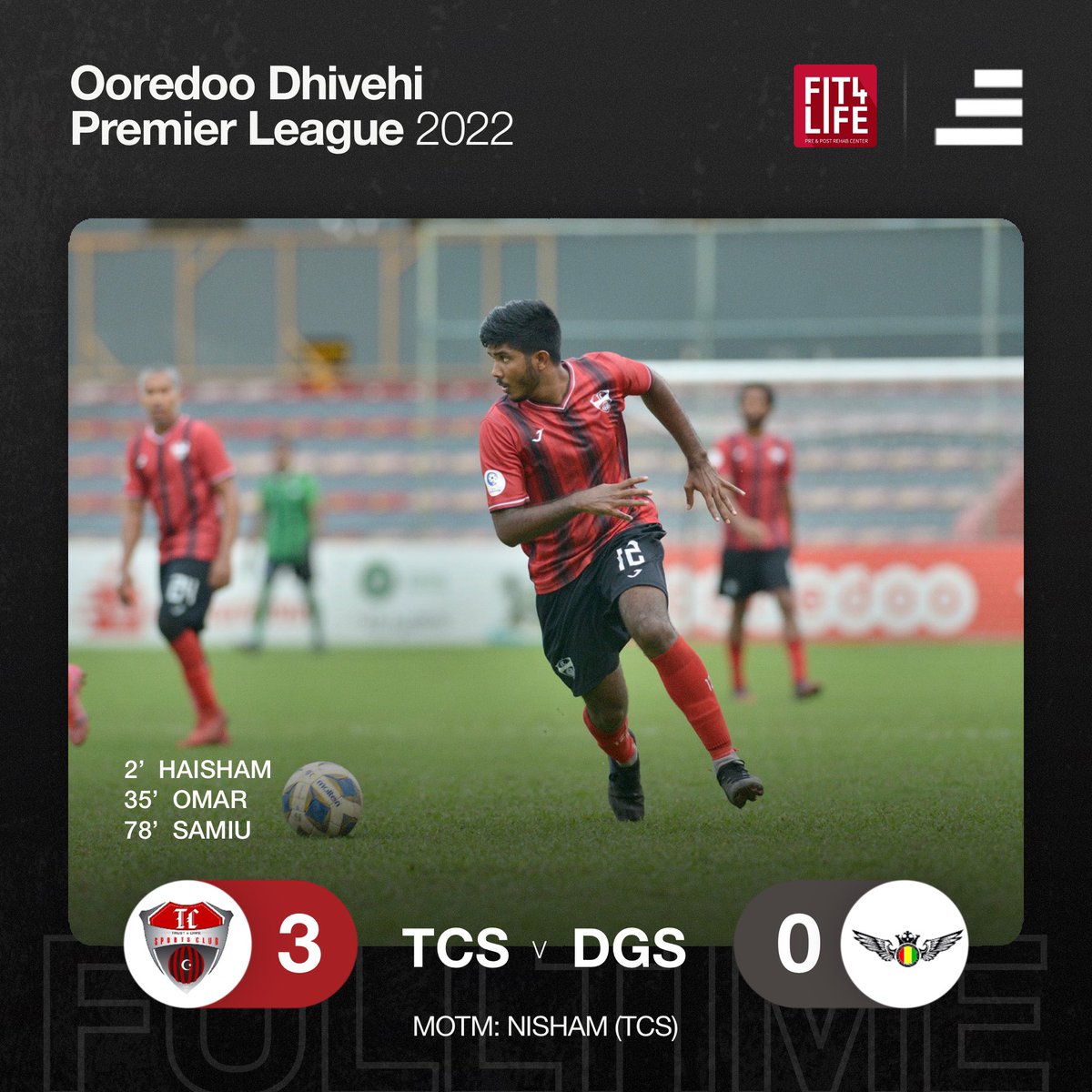 sidibarimv's tweet photo. TC Sports Club moves up go the 3rd position while Da Grande has to play relegation.
MOTM: Nisham Mohamed Rasheed (Pog)
MATCH 63
Join our Telegram Channel: https://t.co/drqaNdiufR
📷 FAM
#sidibari #sports #football #maldives #dhivehifutuboalha #fam #dpl #odpl #TCSDGS https://t.co/3iKEQznycL