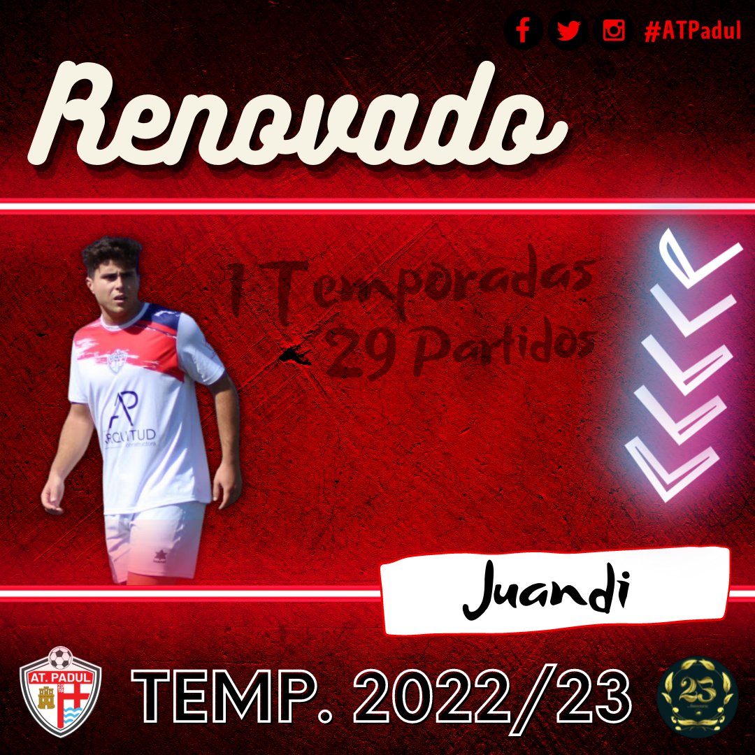 #Renovado #PrimeraAndaluza 

Una de las renovaciones más esperada de la temporada. En sólo un año Juandi ha calado en el Atletismo de Padul. 

No sólo defiende sino que tiene una gran llegada que le ha llevado a marcar 5 goles en la 2021/22.
 
#Juandi #Stopper #ElPadul #Granada