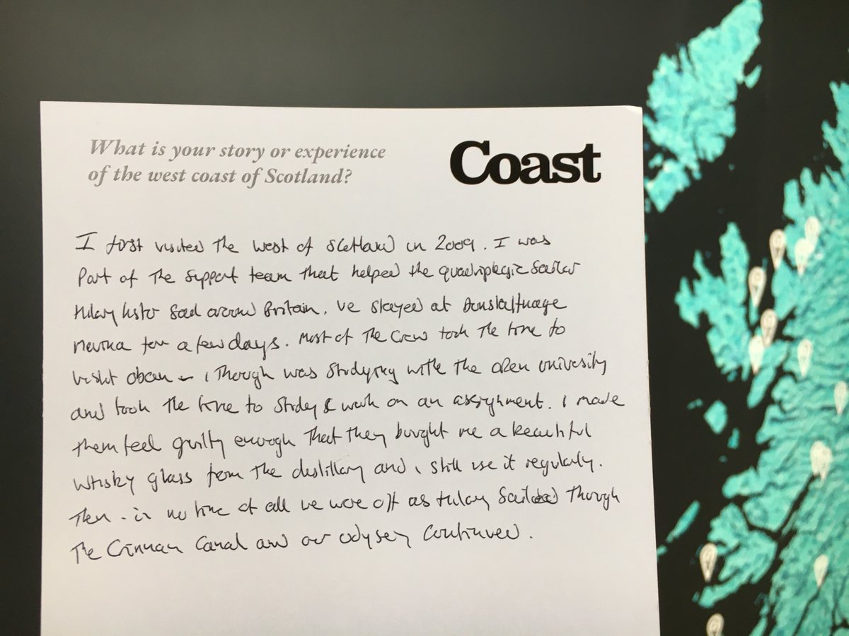 A lovely story from our exhibition in Oban. What is your story or experience of the west coast of Scotland? 

#naturescot #ERDF #TalesOfScotland2022 #scotland #coaststories