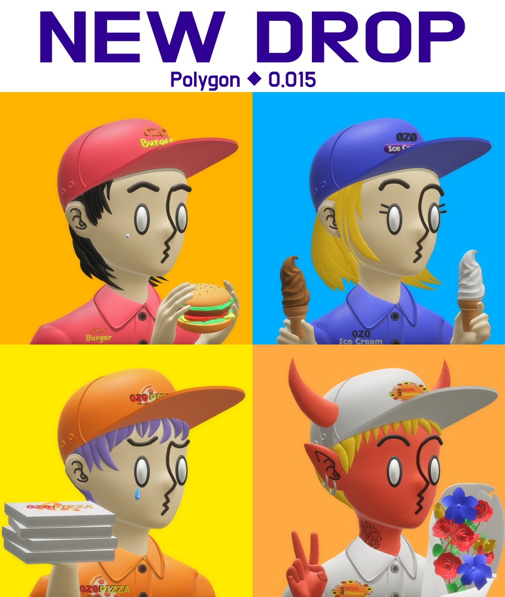 0Z0 Land Citizenship
Residents #0142 ~ #0145
Listing🍔🍦🍕💐😈 
It has each interesting 
story, personality, and attributes

[ WELCOME TO 0Z0 LAND ]
opensea.io/collection/0z0…

#NFT #NFTart #NFTCommunity #NFTcollector #Drop #Polygon #OpenSea #NFTartwork