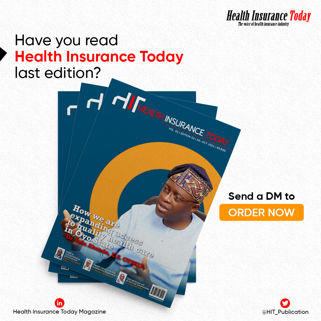 HIT_Publication's tweet image. Our last issue is packed with wealth of knowledge from industry #leaders.

Gracing our cover page is Dr Sola Akande, Executive Secretary, OYSHIA.

Send us a message to order yours.
OR Call +234 901 538 8634

#HealthInsuranceToday #Healthsector #HMOs #Healthinsurance #OYSHIA