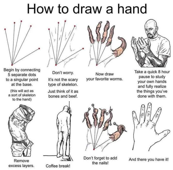 Me trying to draw hands: 