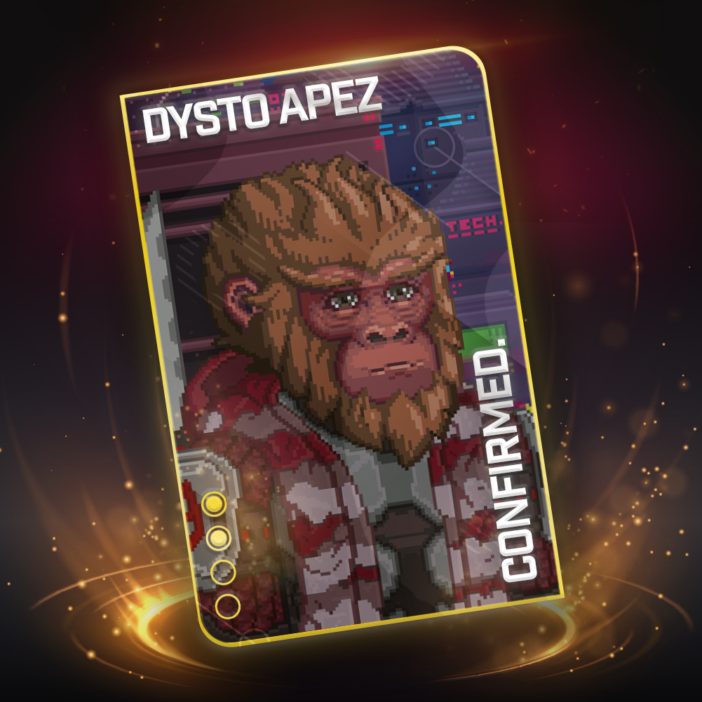 NftyDash's tweet photo. 📢  We've officially partnered with @DystoApez to give their holders exclusive access and discounts to our platform, LFG! 

🎁 WIN 3 x WL on this tweet🎁 

🌟 Follow @NftyDash
🌟 Retweet &amp; Tag 3 Friends
🌟 48hrs

Good Luck! https://t.co/HOB7nha4Yr