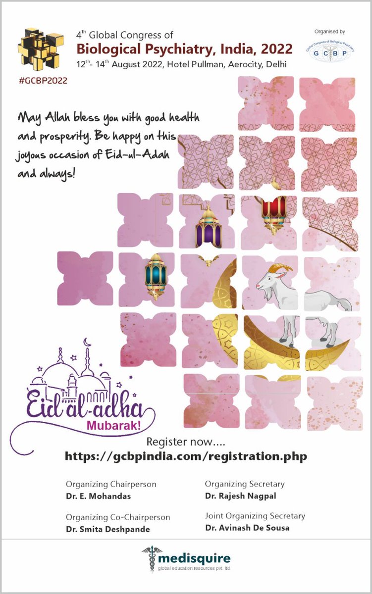 #GCBP2022 Wishing a very lovely Eid to you and your family

For more details: gcbpindia.com
Register now: gcbpindia.com/registration.p…

#EidAdha #EidulAdha #EidAlAdha #EidMubarak #India #Delhi  #canada #stayhealthy #mentalhealth #bipolar #mentalhealthawareness #depression