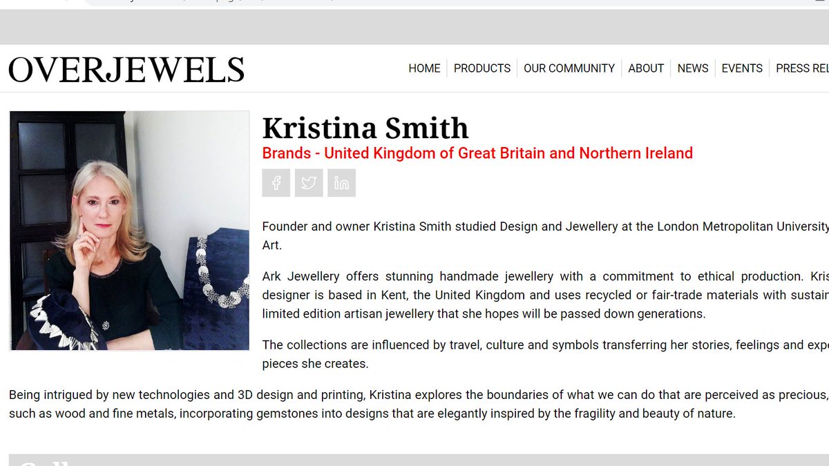 Kristina
Delighted to announce a partnership with Prodes Italia, the founder of Milano Jewellery Week and Atristar Jewels on their Overjewel platform @overjewelsofficial
.
.
.
.
#jewellerybrand #jewelryart #contemporaryjewelry #contrmporaryjewellery
 overjewels.com/homepage/740/k…