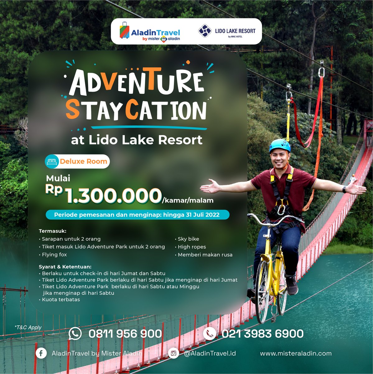AladinTravelMA's tweet photo. Tertarik buat melepas penat di Lido Lake Resort? Kami punya paket dan harga yang spesial banget. Klik link di bio buat booking sekarang juga, ya, sebelum kehabisan!🤩

#staycation #lido #outbond #bogor #AladinTravelJakarta #AladinTravelbyMisterAladin https://t.co/pnYmEpgRhC
