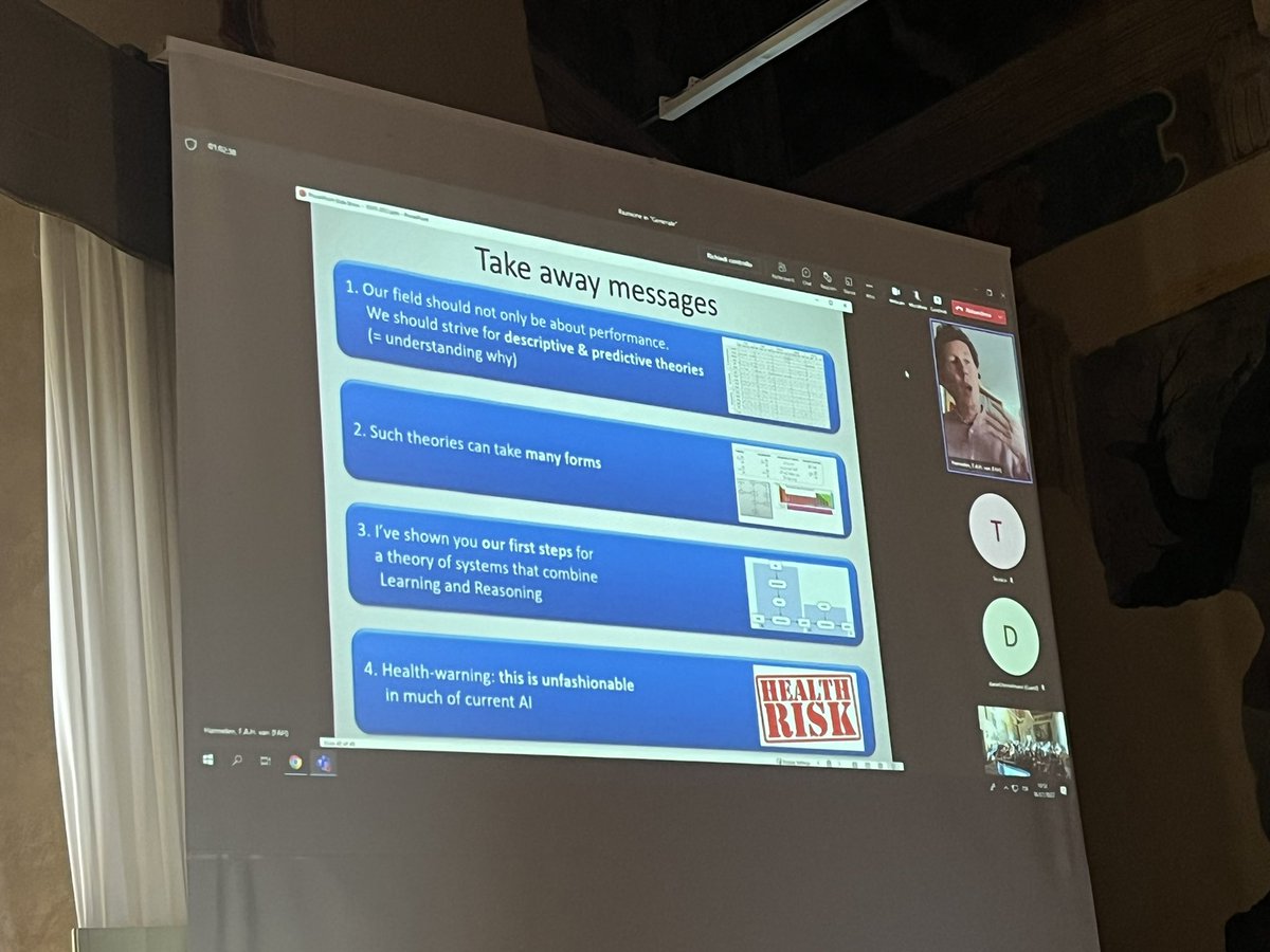 merpeltje's tweet image. Great take-away messages from @FrankVanHarmele It’s shouldn’t be about performance but about descriptive &amp;amp; predictive theories —- we should stop focusing on leaderboards YES YES YES #ISWS2022