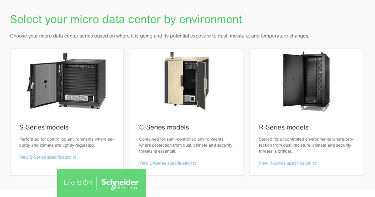 SchneiderUKI's tweet photo. When it comes to #IT environments, there are many factors to consider. Dust, moisture, and temperature changes are the biggest factors.
Great news, we've made it easy to select your #MicroDataCentre by environment!
Explore Now: https://t.co/sSKyRAtLrQ https://t.co/xliwTso1Wi