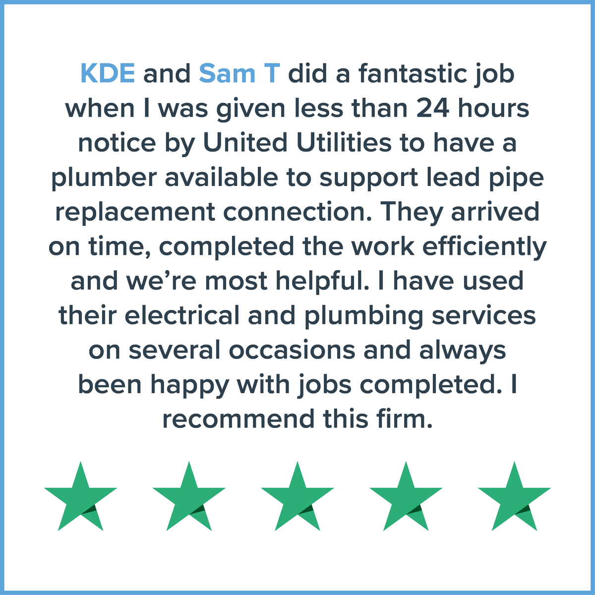 We really appreciate it when customers take time out of their day to leave us a Trustpilot review. Thank you.
