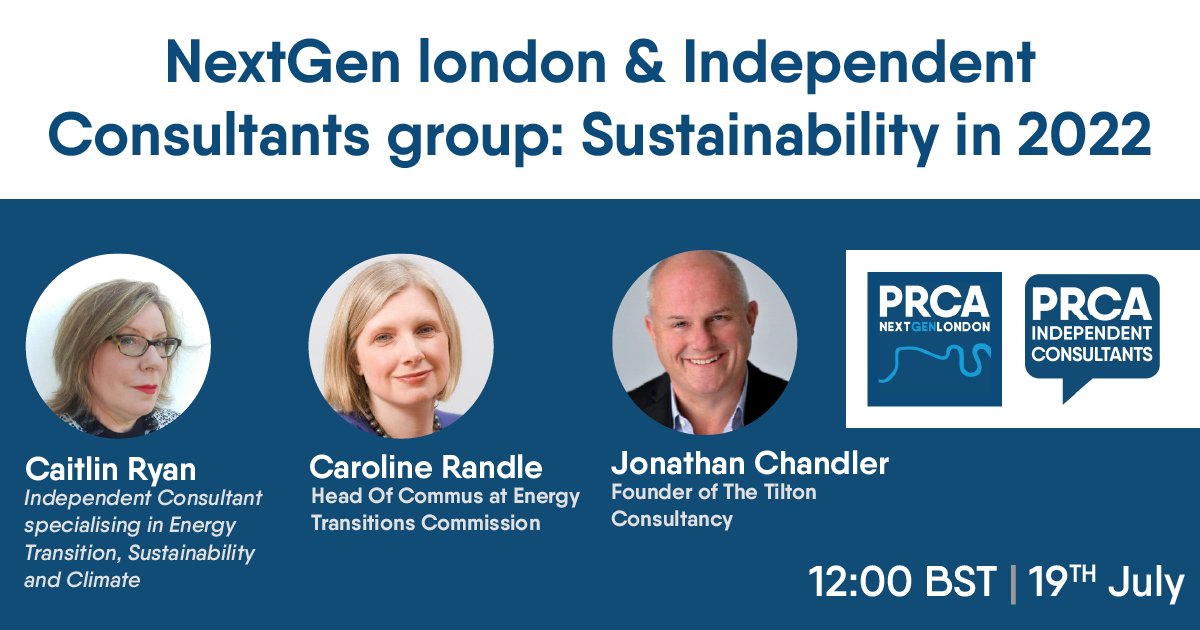 What does it mean for a business to be ‘sustainable’? ♻️

Join us online with <a href="/jonchandler1/">jonathan chandler</a>, @resonatespr's Susan Brownlow and <a href="/carolinerandle2/">Caroline Randle</a> for our exciting NextGen London &amp; Independent Consultants group round table discussion.

Book: ow.ly/9ohr50JOrt2
