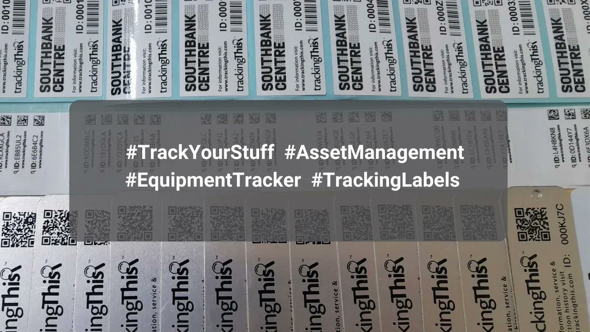 trackingthis's tweet photo. Add handy #trackingThis labels to your equipment and you will know when and where your equipment is used, plus when it needs checking, maintaining and replacing. #trackyourstuff #assetmanagement #equipmenttracker #trackinglabels https://t.co/bEHXARx5wP