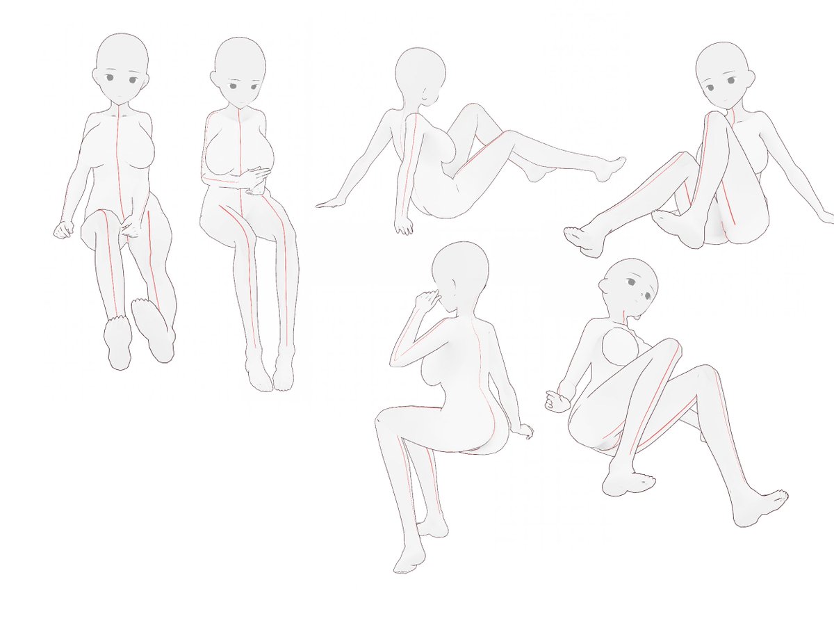 トレス素材ポーズ集 Illust Pose Twitter