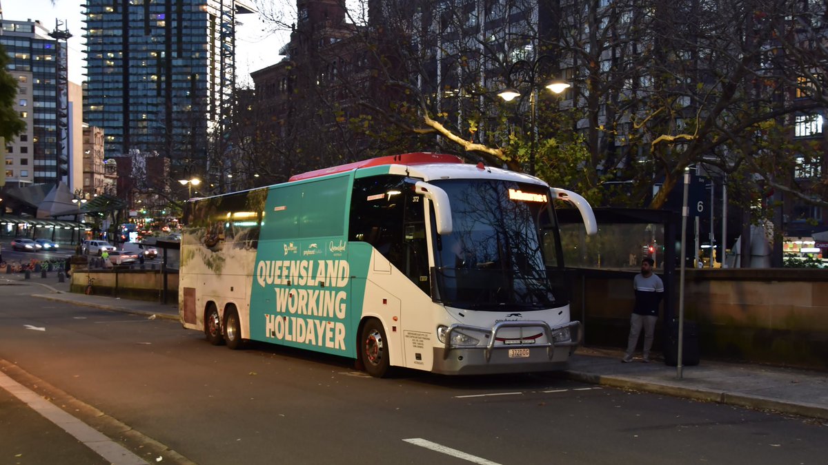 Greyhound Australia’s #372 372 DOG, a 2013-build Volvo B13R/Irizar Century 3900 at Central Station Forecourt before operating a Melbourne via Canberra service

Taken: Friday 8th July 2022 @ 5:14pm