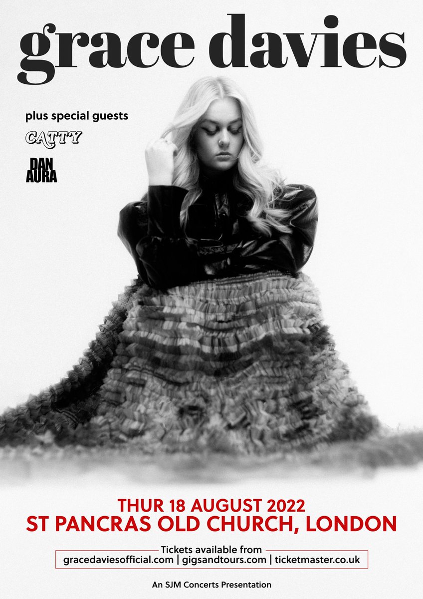 so excited to do my first ever HEADLINE SHOW, with support from my besties <a href="/cattymp3/">CATTY 🕊</a> &amp; <a href="/danauramusic/">Dan Aura</a> ✨ tickets are on sale NOW - grab them while they're hot from the link below! 
gracedaviesofficial.com/live