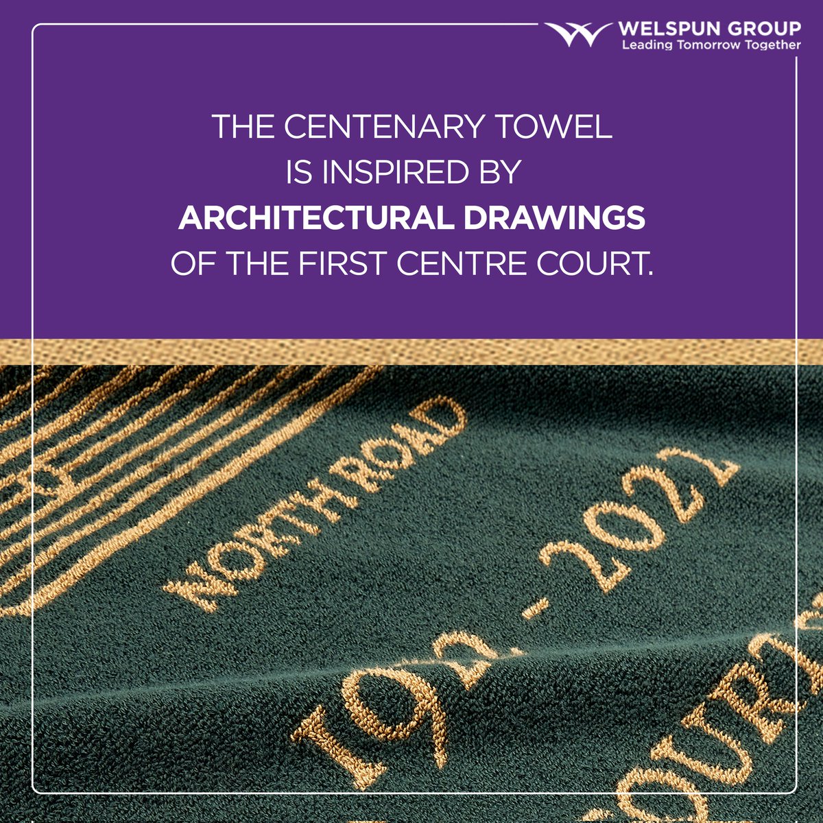 WelspunWorld's tweet photo. It's a moment of pride for Welspun India, manufacturing the iconic Wimbledon towels for over a decade at their factory in Vapi, Gujarat! This year, Wimbledon released an exclusive Centenary Towel to celebrate 100 years at the famed centre court.🎾#MadeInIndia #WelspunForWimbledon https://t.co/MaSo3IHsCM