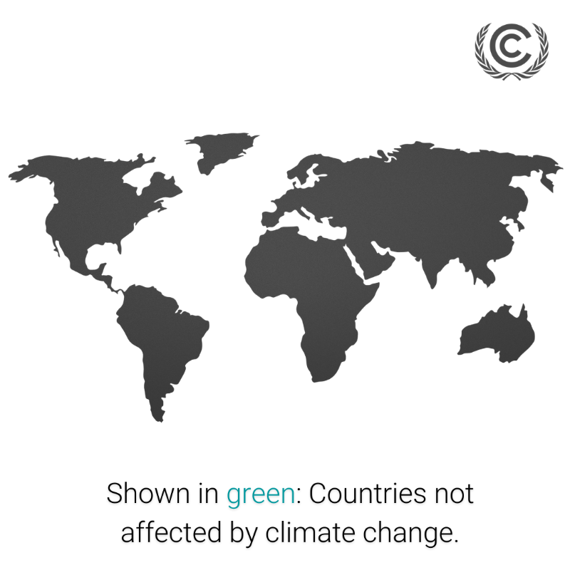UNFCCC's tweet photo. We are in this together. 🌍

The science is clear: the adverse impacts of #ClimateChange are already felt in every country of the world.

Impacts will accelerate with every fraction of a degree of global warming.

To limit future impacts we need to halve emissions by 2030. #COP27