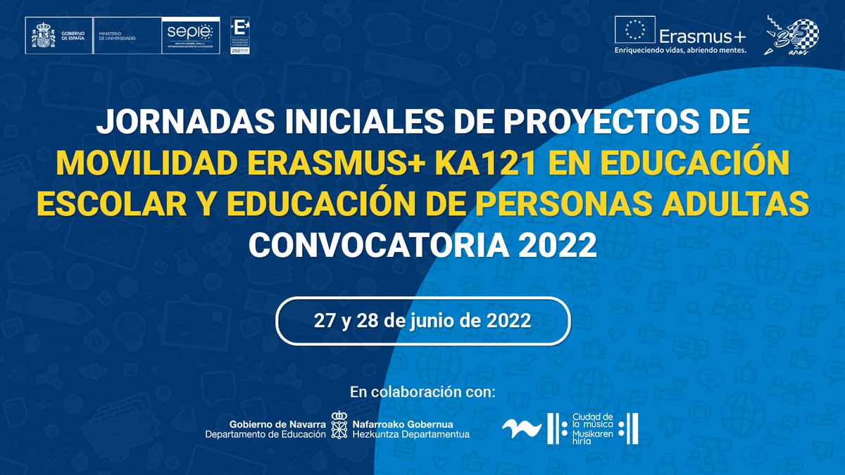 sepiegob's tweet photo. 📣📚 Disponibles las presentaciones de las Jornadas iniciales de proyectos de movilidad Erasmus+ KA121 en Educación Escolar y Educación de Personas Adultas. Convocatoria 2022, Pamplona. 

🗓️ 27 y 28 de junio.
Acceso al material 👉 https://t.co/dj7YwEixQM https://t.co/TotNpHKcUs