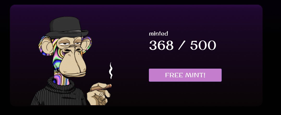 Hey frens!

Our FREE MINT is almost 75% sold out, and we couldn’t be more thrilled.

Thank you all for your support and generosity. We hope that you’ll help us make HISTORY by sharing with your friends and family.