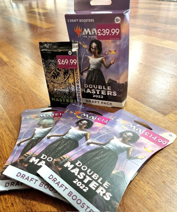 GAMEMancHOF's tweet photo. 🚨 OUT TODAY 🚨

We have limited stock of the new MTG Double Masters 2022. 
Come down to House of Fraser, Deansgate, to grab these before they sell out!!

#cheaperwhenyoutradeinatGAME #GAMEReward #GAMEElite #MTG https://t.co/2khOevfJJO